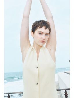 H&M - Women Yellow V-Neck Dress