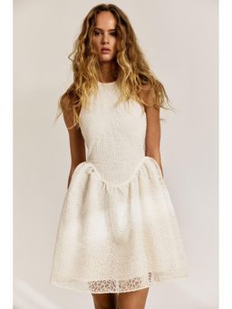 H&M - Women Beige Embroide Halter Neck Dress