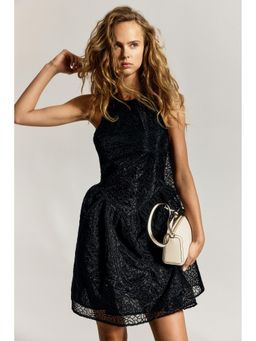 H&M - Women Black Embroide Halter Neck Dress