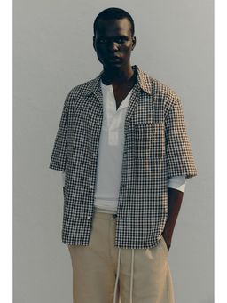 H&M - Men Brown Regular Fit Short-Sleeved Shirt