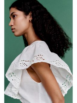 H&M - Women White Broderie Anglaise Blouse