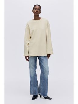 H&M - Women Yellow Text-Motif Sweatshirt