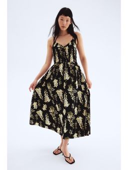 H&M - Women Black Cotton Strappy Dress