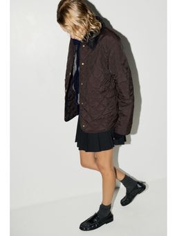 H&M - Women Brown Quilted Corduroy-Collar Jacket