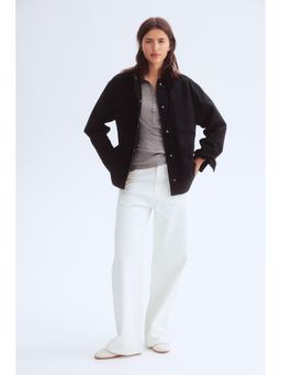 H&M - Women Black Corduroy-Collar Jacket