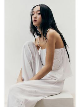 H&M - Women White Broderie Anglaise Strappy Top