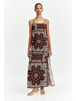 H&M - Women Brown Tie-Detail Maxi Dress