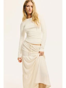 H&M - Women White Tie Maxi Skirt