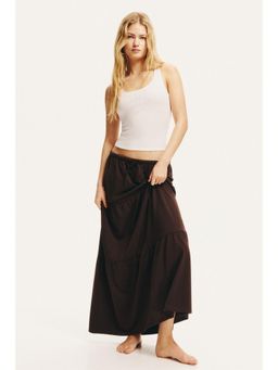 H&M - Women Brown Tie Maxi Skirt