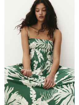 H&M - Women Green Smocked Strappy Dress