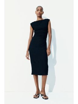 H&M - Women Black Draped Bodycon Dress