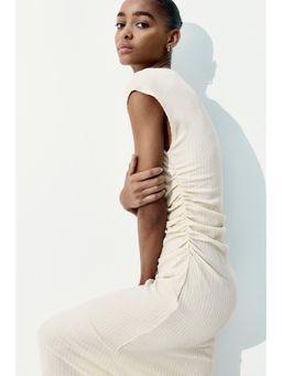 H&M - Women Beige Draped Bodycon Dress