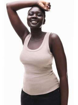 H&M - Women Beige Fitted Vest Top