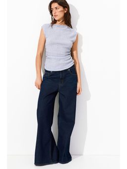 H&M - Women Blue Textu Jersey Top