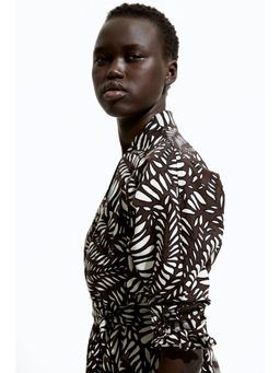 H&M - Women Brown Tie-Belt Shirt Dress