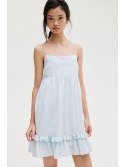 H&M - Women Blue Cotton Strappy Dress