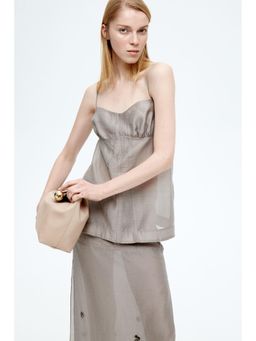 H&M - Women Grey Sheer Strappy Top