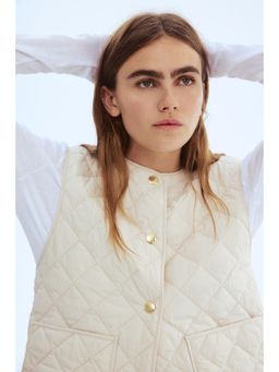 H&M - Women Beige Quilted Gilet