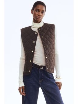 H&M - Women Brown Quilted Gilet