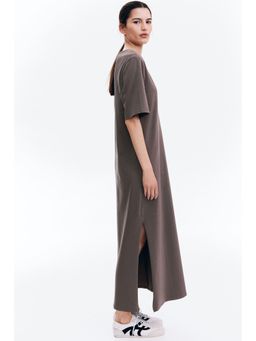 H&M - Women Beige Long T-Shirt Dress