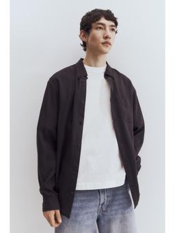 H&M - Men Black Loose Fit Button-Down Shirt
