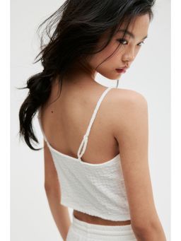 H&M - Women White Textu Jersey Strappy Top