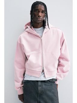 H&M - Men Pink Oversized Fit Zip-Through Hoodie