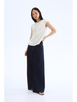 H&M - Women White Pleat-Front Blouse