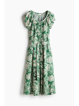 H&M - Women Green Tie-Belt Dress