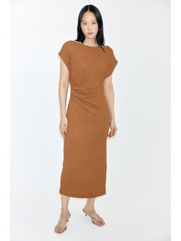 H&M - Women Brown Textu Jersey Dress