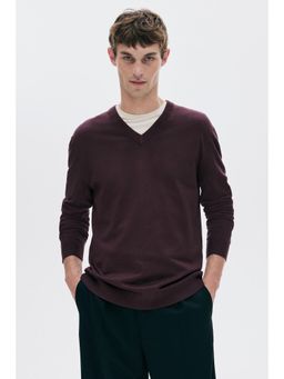 H&M - Men Purple Regular Fit Fine-Knit Jumper