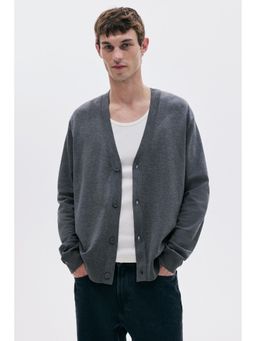 H&M - Men Grey Regular Fit Cardigan