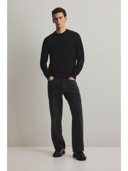 H&M - Men Blue Regular Fit Wool Jumper