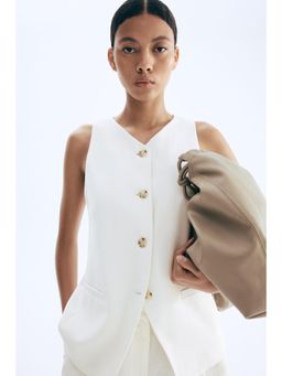 H&M - Women White Long Waistcoat