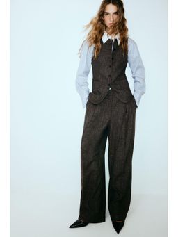 H&M - Women Brown Long Waistcoat