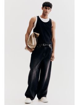 H&M - Men Black Regular Fit Vest Top