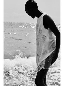 H&M - Women White Broderie Anglaise Shift Dress