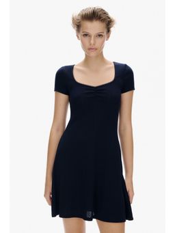 H&M - Women Blue Pointelle-Jersey Dress