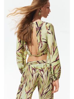 H&M - Women Green Open-Back Blouse