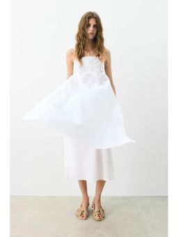 H&M - Women White Embroide Strappy Dress