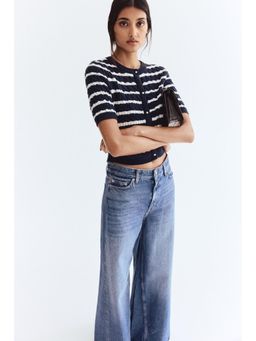 H&M - Women Blue Textu-Knit Cardigan