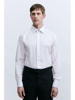 H&M - Men White Slim Fit Tuxedo Shirt