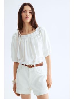 H&M - Women White Balloon-Sleeved Blouse