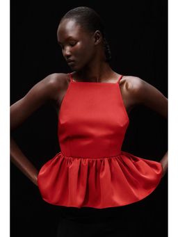 H&M - Women Red Peplum Strappy Top