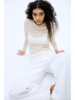 H&M - Women Beige Fitted Top