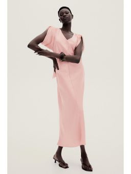 H&M - Women Pink Tie-Back Satin Dress