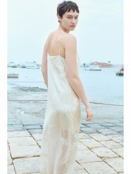 H&M - Women White Embroide Slip Dress