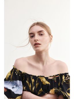 H&M - Women Black Square-Neck Maxi Dress