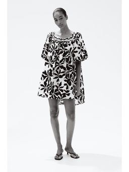 H&M - Women White Balloon-Sleeved Tunic Dress