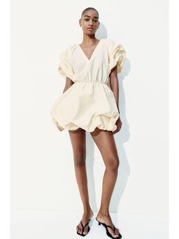 H&M - Women Beige Bubble-Hem Dress